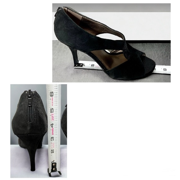 Moda Spana Women’s Black Open Toe High Heel Shoes - Picture 14 of 16